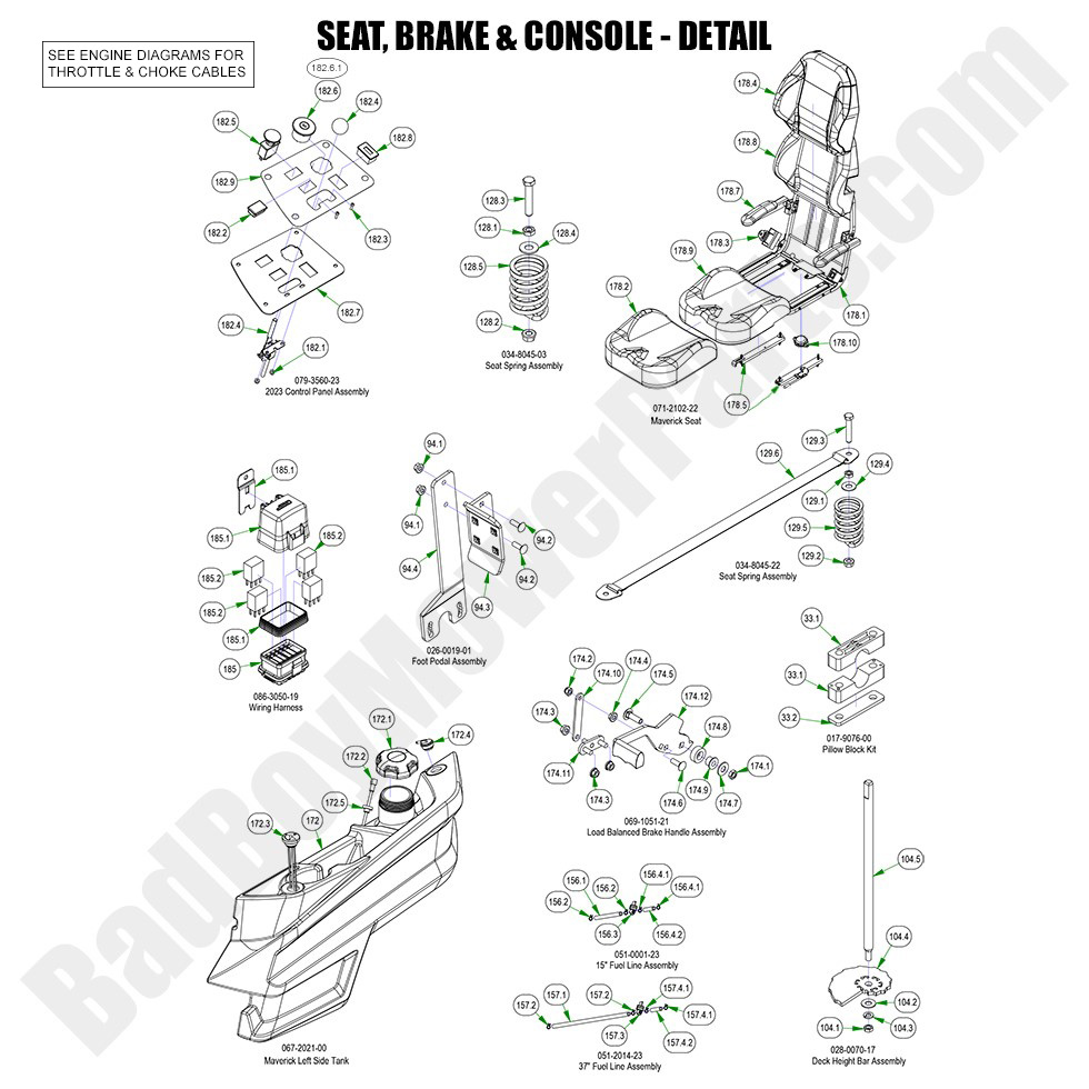 2023 Maverick - Seat, Brake & Console - Detail